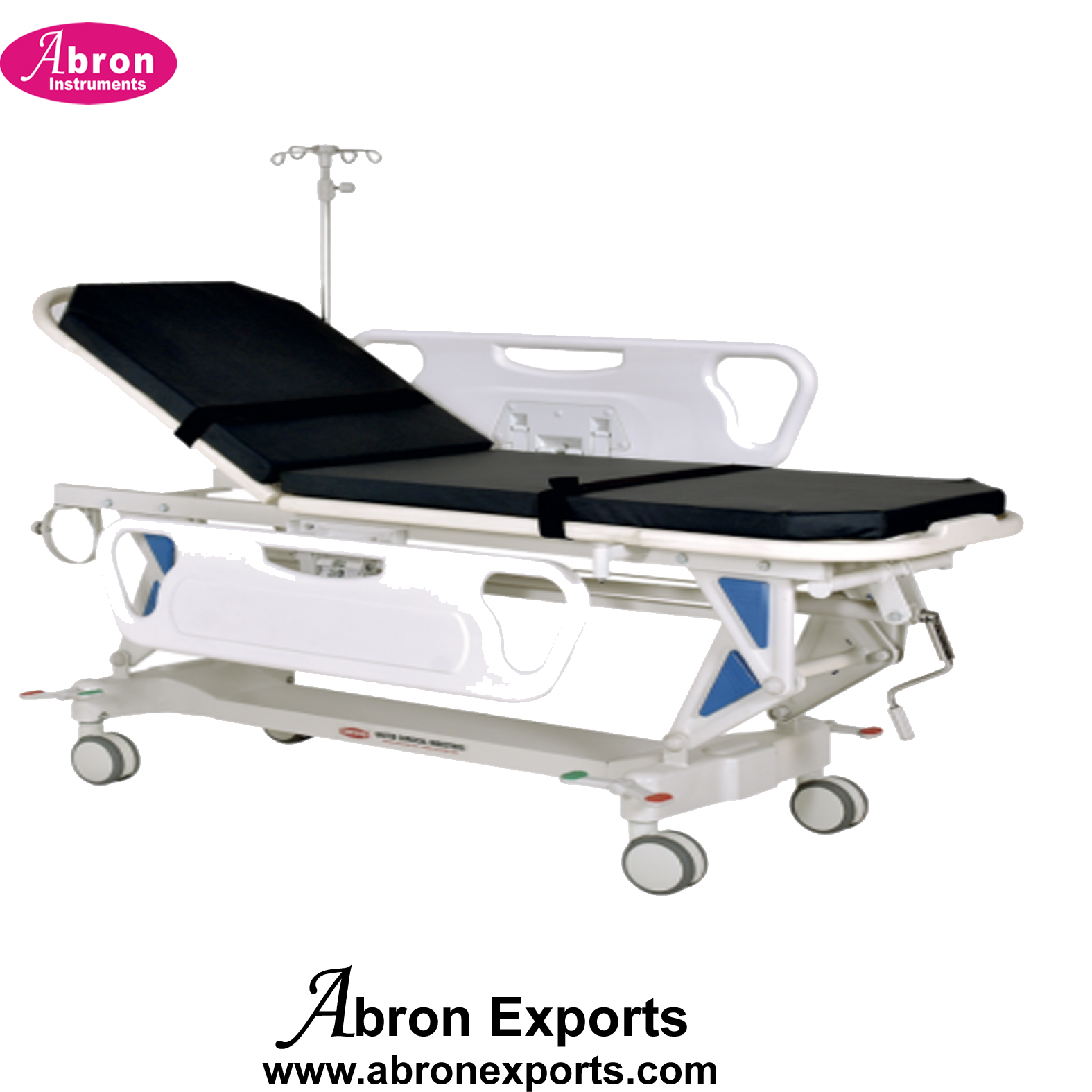 Patient Trolly Stretcher IV Stand Manual ANS 4 With Matress 4 Wheels Surgical Hospital Medical U3 Abron ABM-2261ST3M 